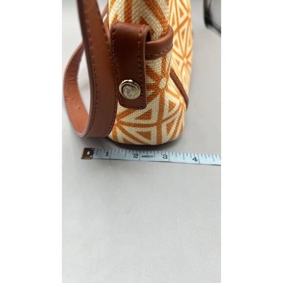 Spartina 449 Daufuskie Island orange Geometric Linen Shoulder Small-Med Bag - Picture 15 of 15